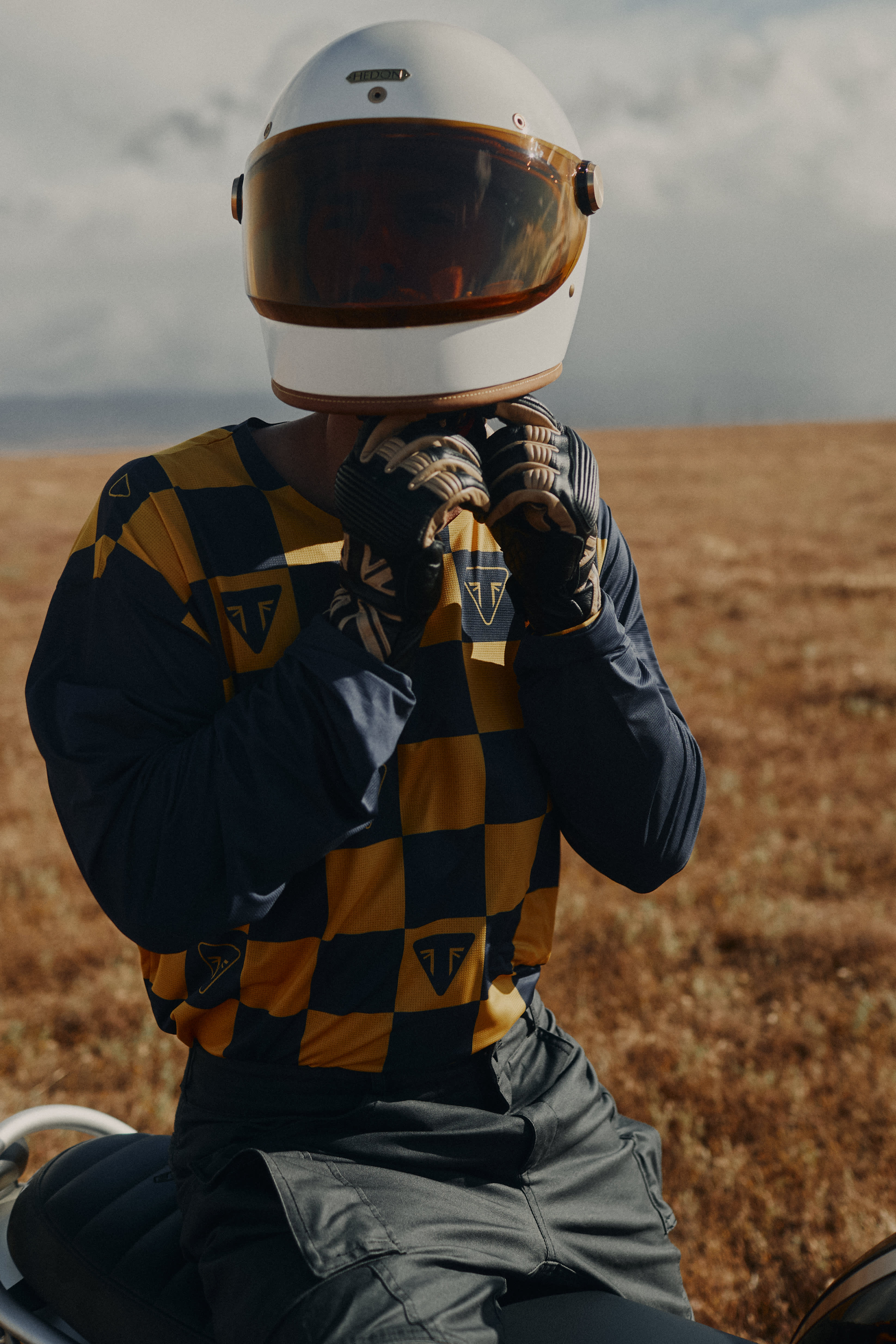 Austin Black & White Checkerboard Enduro Jersey | Motorcycle